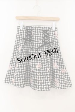 画像1: LIZ LISA / 千鳥花柄タックスカート  クロ×シロ O-26-01-22-010-LO-SK-IG-OS
