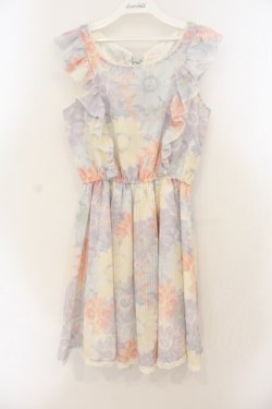 画像1: LIZ LISA / バックリボンフラワーワンピース  サックス O-26-01-22-011-LO-OP-IG-OS