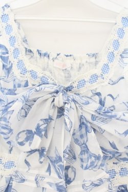 画像2: LIZ LISA / リボン柄ワンピース  シロ×サックス O-26-01-22-012-LO-OP-IG-OS