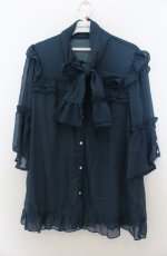 画像1: axes femme / シアーフリルボータイブラウス F グリーン O-26-01-23-048-AX-BL-OW-ZT188 (1)