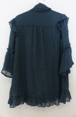 画像2: axes femme / シアーフリルボータイブラウス F グリーン O-26-01-23-048-AX-BL-OW-ZT188 (2)