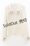axes femme kawaii / 梯子レース丸襟ブラウス M ベージュ O-26-01-23-050-AX-BL-OW-OS