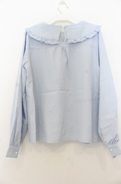 画像2: axes femme POETIQUE / アイスクリスタル刺繍ブラウス M サックス O-26-01-23-051-AX-BL-OW-OS