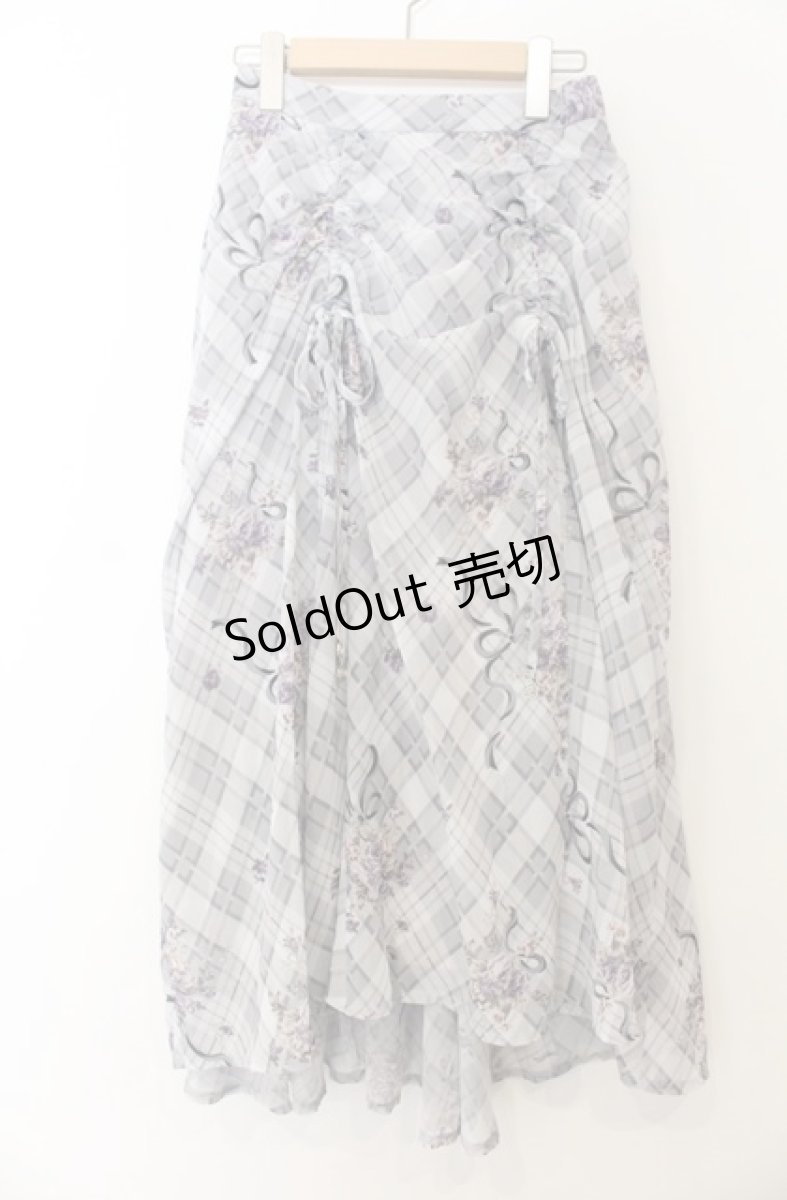 画像1: axes femme / ロージーチェックドロストスカート F グレー O-26-01-23-013-AX-SK-OW-ZT608 (1)