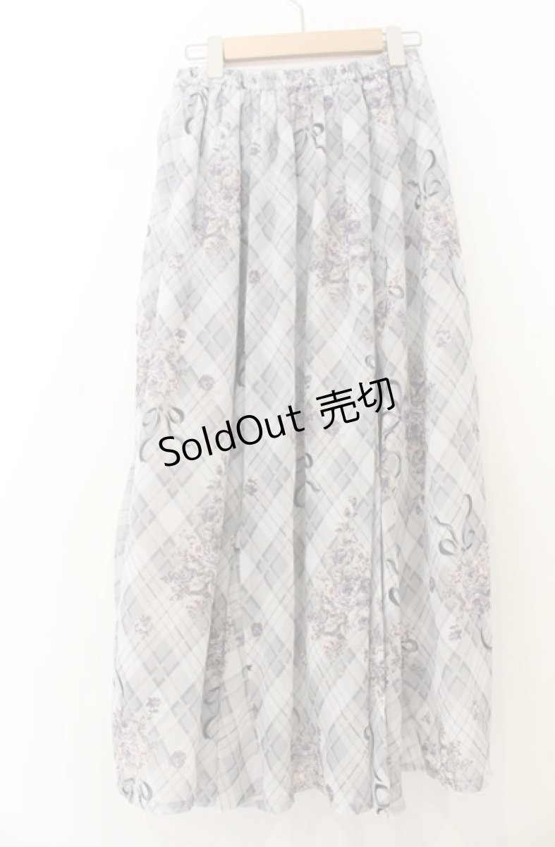 画像2: axes femme / ロージーチェックドロストスカート F グレー O-26-01-23-013-AX-SK-OW-ZT608 (2)