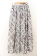 画像2: axes femme / ロージーチェックドロストスカート F グレー O-26-01-23-013-AX-SK-OW-ZT608 (2)