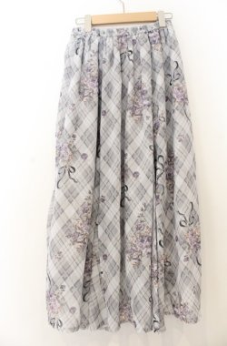 画像2: axes femme / ロージーチェックドロストスカート F グレー O-26-01-23-013-AX-SK-OW-OS