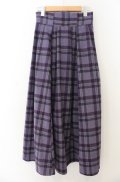 axes femme / 起毛チェック柄ロングスカート F パープル O-26-01-23-015-AX-SK-OW-OS