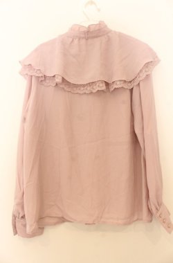 画像2: axes femme POETIQUE / ケープデザインフリルブラウス M ピンク O-26-01-23-027-AX-BL-OW-OS