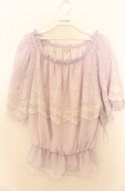 画像1: axes femme / 2WAY刺繍プルオーバー M ラベンダー O-26-01-23-029-AX-TO-OW-ZT0127G