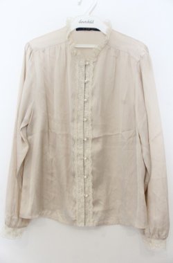 画像1: an another angelus / 配色リボンレーススタンドカラーブラウス【洗える】 F オフ O-26-01-23-031-CA-BL-OW-OS