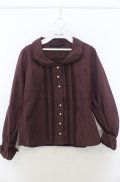 an another angelus / ピンタックパールボタンブラウス F ワイン O-26-01-23-034-CA-BL-OW-OS