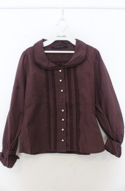 画像1: an another angelus / ピンタックパールボタンブラウス F ワイン O-26-01-23-034-CA-BL-OW-OS