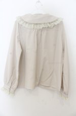 画像2: axes femme POETIQUE / レースデザインビッグ襟ブラウス M グレージュ O-26-01-23-036-AX-BL-OW-ZH (2)