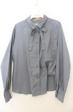 画像1: Fi.n.t / 細リボンタイ付きシャツ F ブルー O-26-01-23-040-CA-BL-OW-OS