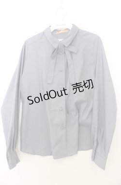 画像1: Fi.n.t / 細リボンタイ付きシャツ F ブルー O-26-01-23-040-CA-BL-OW-OS