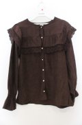 axes femme / ビッグ襟ブラウス M ブラウン O-26-01-23-041-AX-BL-OW-OS