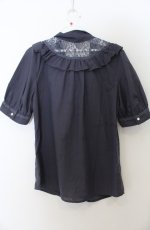 画像2: axes femme / ボウタイヨーク半袖ブラウス M パープル O-26-01-23-044-AX-BL-OW-ZT188 (2)