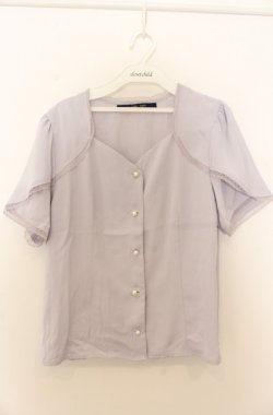 画像1: an another angelus / レース使いダイヤ開きブラウス F ラベンダー O-26-01-23-045-CA-BL-OW-ZT0127G