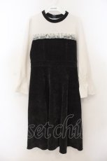 画像1: axes femme POETIQUE / コーデュロイ切り替えワンピース M グレー×キナリ O-26-01-24-029-AX-OP-OW-ZH (1)