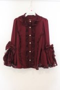 Chalmiere / 姫袖7分丈ブラウス M ワイン O-26-01-24-030-0-BL-OW-OS