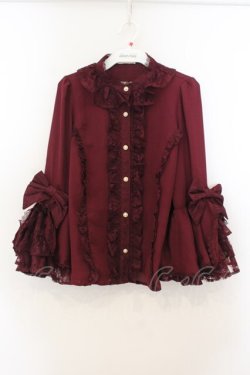 画像1: Chalmiere / 姫袖7分丈ブラウス M ワイン O-26-01-24-030-0-BL-OW-OS