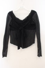 画像1: h.naoto Blood / 胸リボンプリントカットソー  ブラック（色褪せによりグレー） O-26-01-24-031-HN-TO-IG-OS (1)