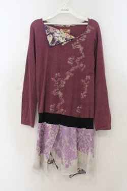 画像1: gouk / ニット楊柳切り替えワンピース  パープル系 O-26-01-24-004-GO-OP-IG-OS