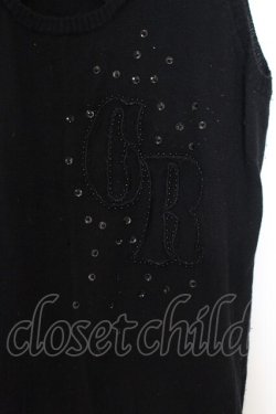 画像2: COMMO ROUGE / ロゴビーズニットタンク  ブラック O-26-01-24-035-PU-TO-IG-ZT010
