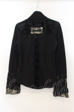 画像4: Ozz On / ベロア切り替えハイネックニット  ブラック O-26-01-24-036-OO-TO-IG-OS