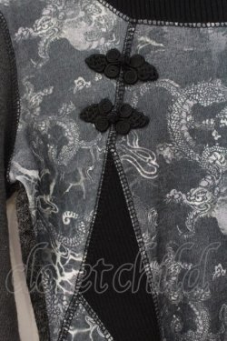 画像2: Ozz Croce / チャイナッボタン継ぎ接ぎハイネックニット  グレー O-26-01-24-037-OO-TO-IG-OS