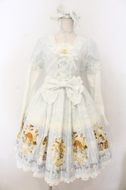 画像1: BABY,THE STARS SHINE BRIGHT / 不思議の国のアリス 付け襟・カチューシャ付きドレス  サックス O-26-01-24-056-BA-OP-IG-OS