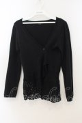 BPN / 裾鍵編みボレロ M ブラック O-26-01-24-007-GO-TO-IG-OS
