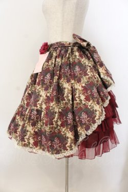 画像4: metamorphose / ゴブランブーケ後ろバッスルスカート  えんじ O-26-01-24-057-ME-SK-IG-OS