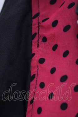 画像2: H jelly / 薔薇刺繍&ドットブルゾン  ブラック×ピンク O-26-01-24-009-HN-TO-IG-OS