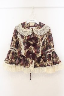 metamorphose / ゴブランブーケラッパ袖ブラウス えんじ O-26-01-24