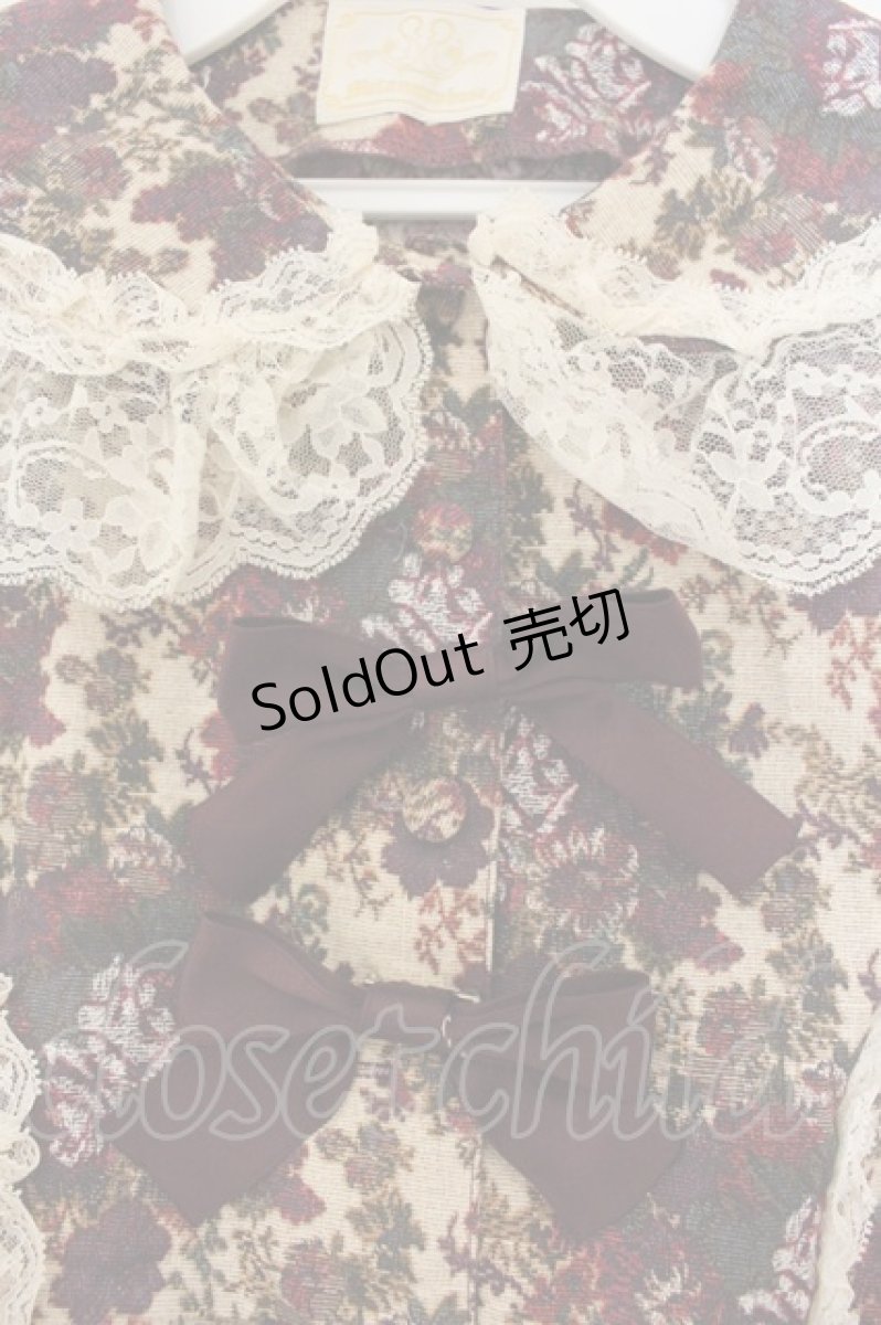 画像2: metamorphose / ゴブランブーケラッパ袖ブラウス  えんじ O-26-01-24-074-ME-BL-IG-OS (2)
