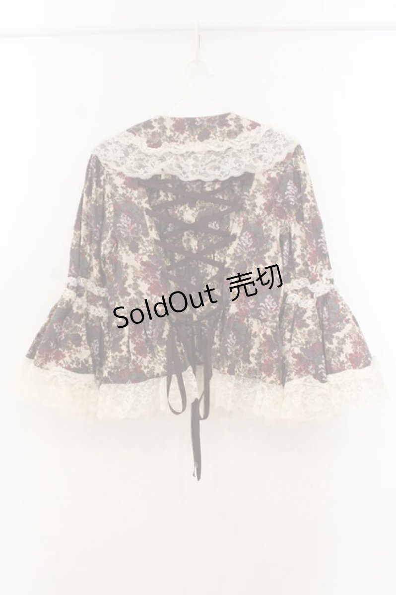 画像5: metamorphose / ゴブランブーケラッパ袖ブラウス  えんじ O-26-01-24-074-ME-BL-IG-OS (5)