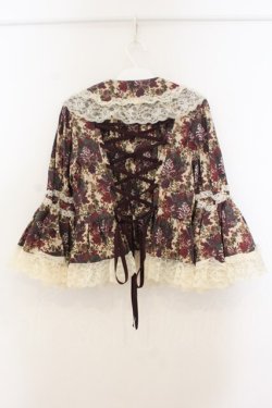 画像5: metamorphose / ゴブランブーケラッパ袖ブラウス  えんじ O-26-01-24-074-ME-BL-IG-OS