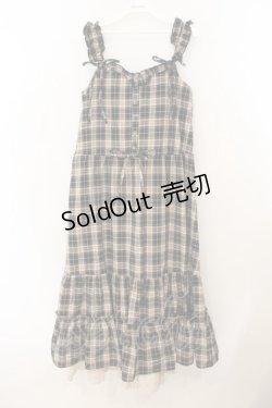 画像1: axes femme / コットンレース使チェックワンピース M ブラウン O-26-01-24-075-AX-OP-OW-ZT0126D