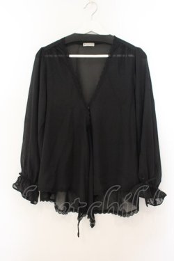 画像1: axes femme / イレヘムシフォンカーデ F クロ O-26-01-24-080-AX-TO-OW-ZT007