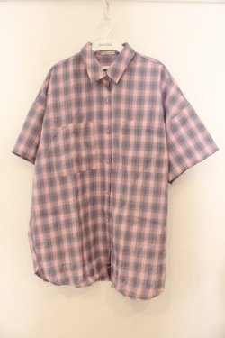 画像1: axes femme / オーバーチェックシャツ F ピンク O-26-01-24-081-AX-BL-OW-ZT007