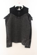 axes femme POETIQUE / インナー重ね肩開きカットプルオーバー M グレー O-26-01-24-082-AX-TO-OW-OS