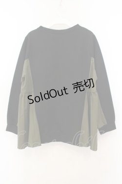 画像2: axes femme / ポケット使いバイカラーTシャツ  クロ×グリーン O-26-01-24-084-AX-TO-OW-ZT003