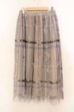 画像1: axes femme / プリントプリーツチュールスカート F ベージュ O-26-01-24-088-AX-SK-OW-ZT014 (1)