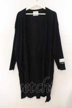 画像1: KMK / バックパッチテレコロングカーディガン L ブラック O-26-01-24-090-PU-TO-YM-OS