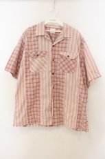 画像1: Karl Helmut / パッチワーク開襟シャツ  アカｘシロ O-26-01-24-093-EL-BL-YM-ZT003 (1)