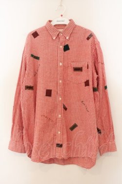 画像1: Karl Helmut / ギンガムチェックボタンダウンシャツ M アカ O-26-01-24-095-EL-BL-YM-OS