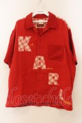 Karl Helmut / ロゴパッチ開襟シャツ L アカ O-26-01-24-096-EL-BL-YM-OS