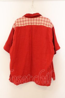 画像2: Karl Helmut / ロゴパッチ開襟シャツ L アカ O-26-01-24-096-EL-BL-YM-OS